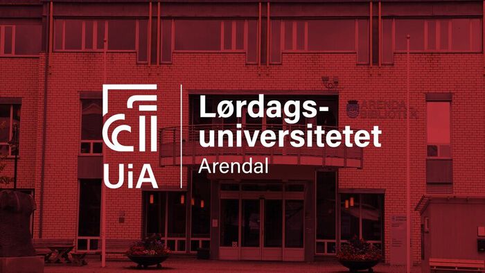 Bilde med logo til lørdagsuniversitetet Arendal