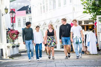 Walking street in Grimstad centre.