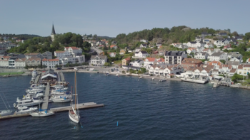 Grimstad seen from above.