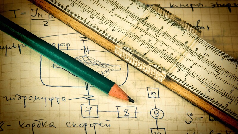 Illustration photo of a pencil and mathematic notes
