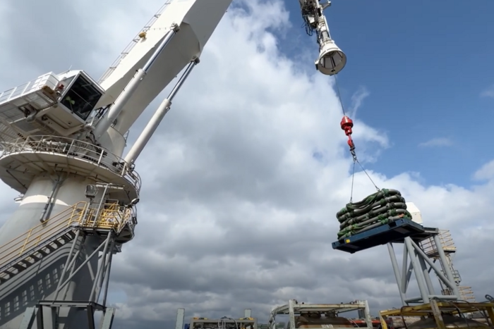 Screenshot from Transocean's YouTube video about new offshore crane technology