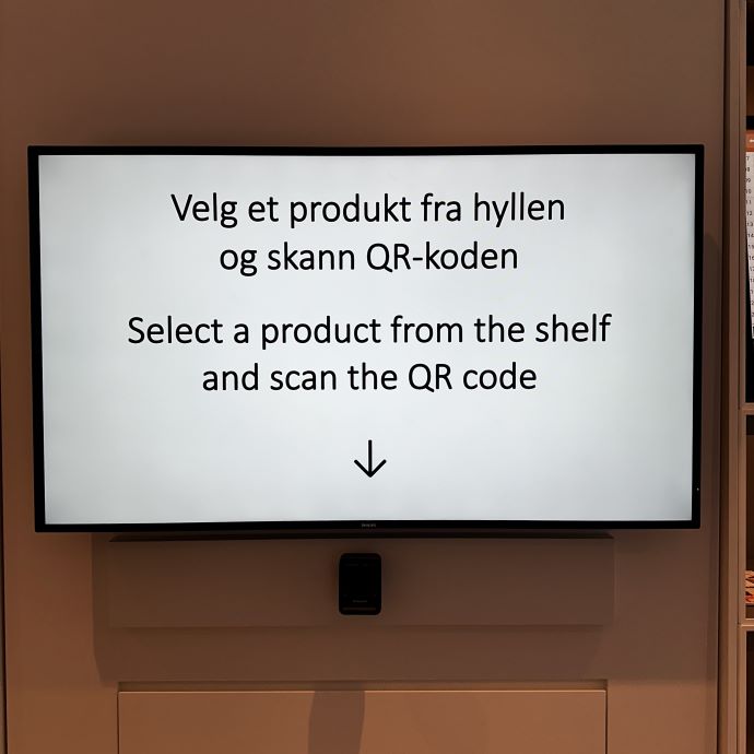 en skjerm med info om hvordan skanne qr-koder