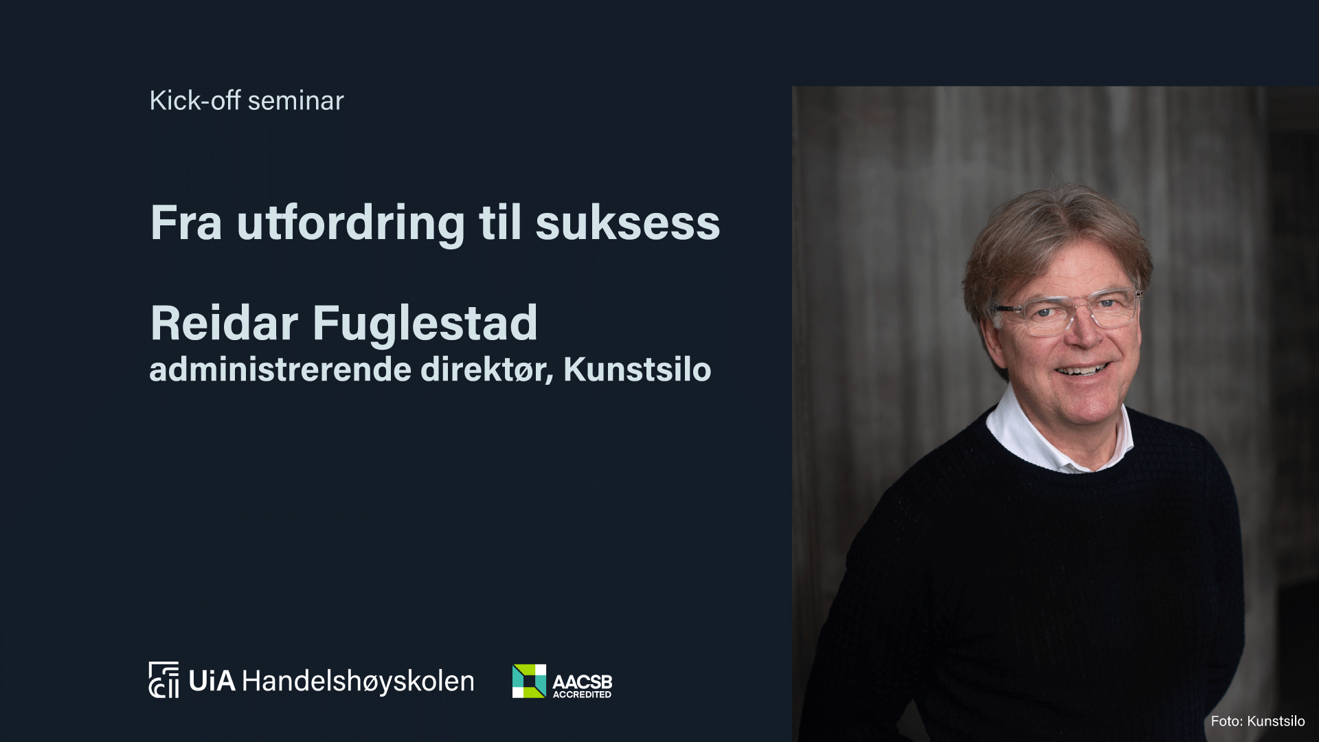 Kick-off seminar 2024. Gjesteforedrag av Reidar Fuglestad, CEO, Kunstsilo