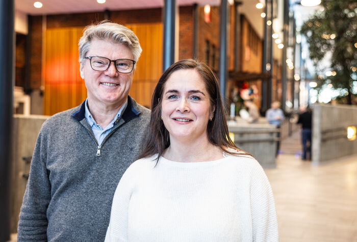 Bilde av Jørn Bøch og Renate Ommundsen i Egde på Campus Grimstad