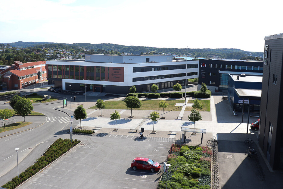 Bildet viser Morrows nye bygg ved Campus Grimstad.