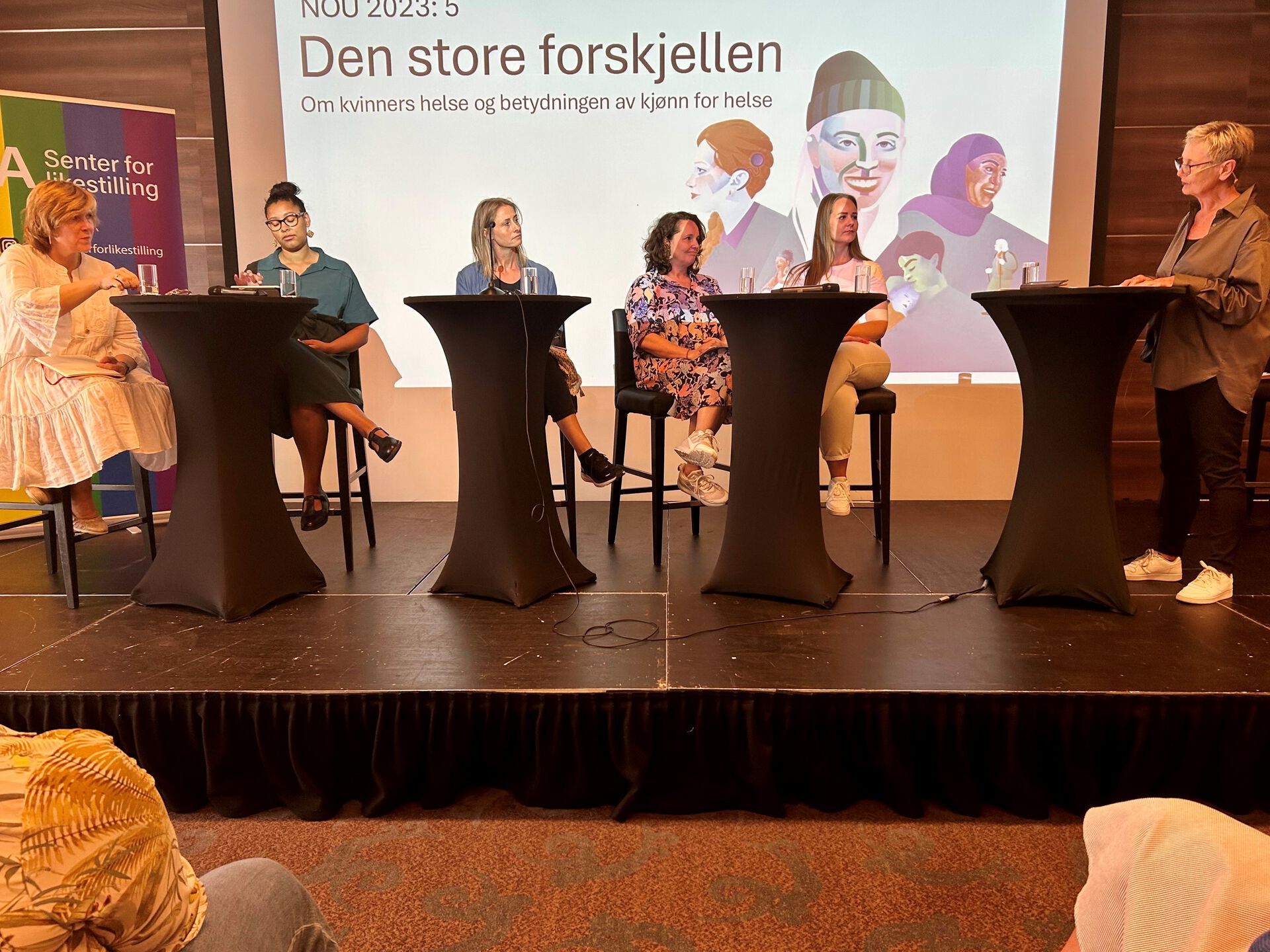 Panelsamtale med Christine B. Meyer, Lisa Esohel Knudsen, Marianne Gjellestad, Anita Paulsen, Kaia Helgemo Lindtner og Randi Øverland.